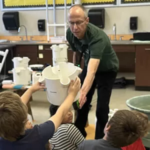 Teaching students about the Tower Garden