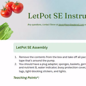 LetPot SE instructions and lesson plans